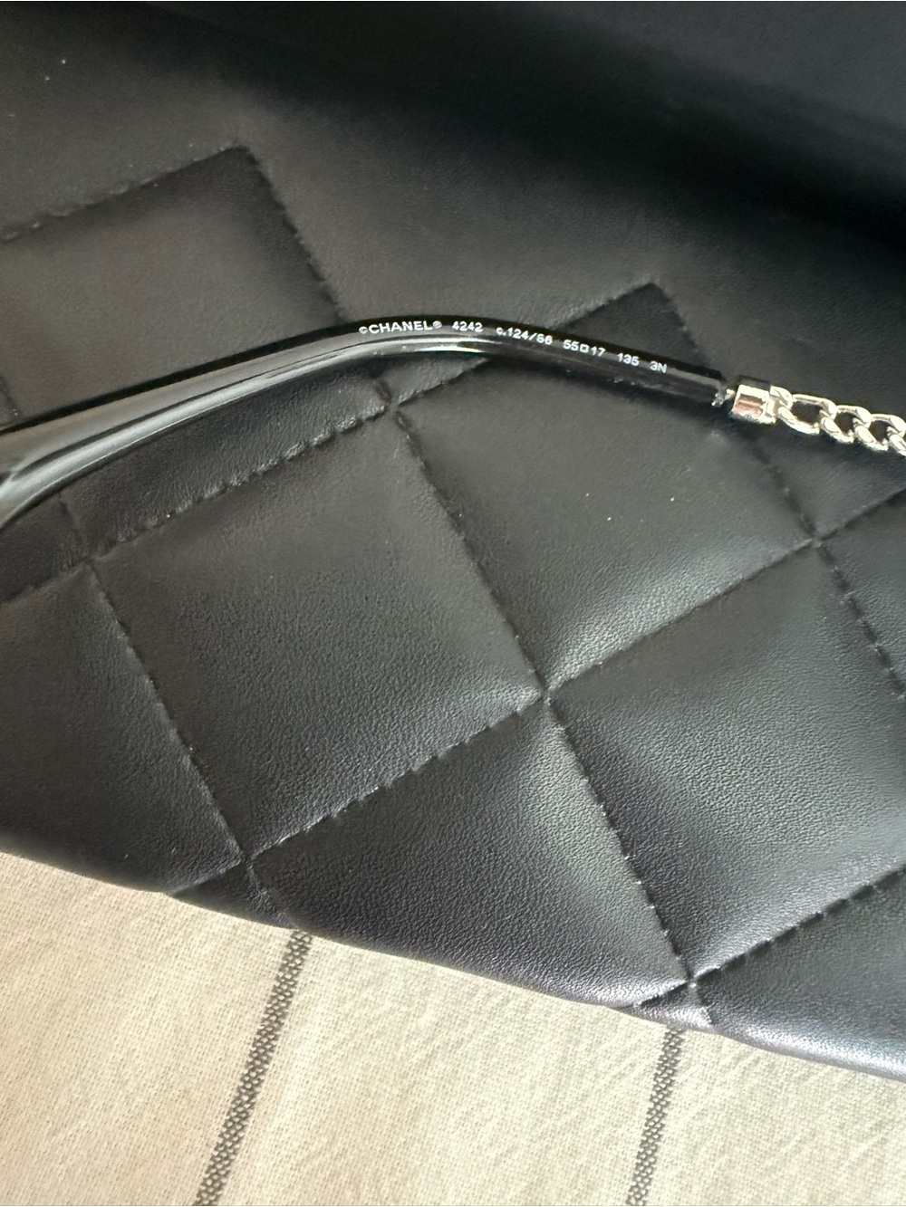 CHANEL silver metal frame/ grey Lenses Sunglasses full set - Picture 6 of 10
